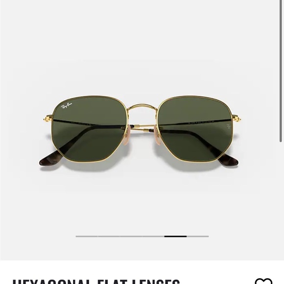 Ray-Ban Gold and Green Hexagonal Sunglasses - Picture 7 of 9